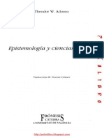 ADORNO Theodor _ Epistemologia y Ciencias Sociales.pdf