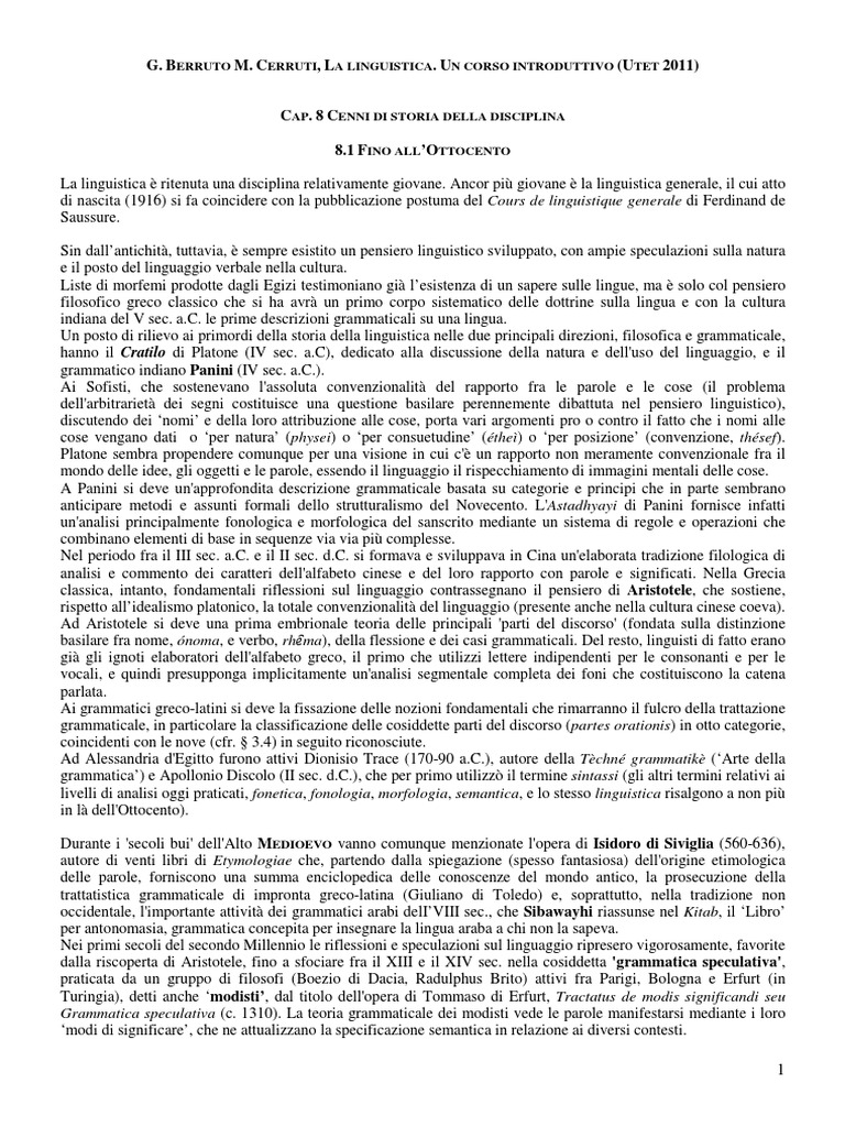 Berruto Cerruti La Linguistica Un Corso Introduttivo Pdf