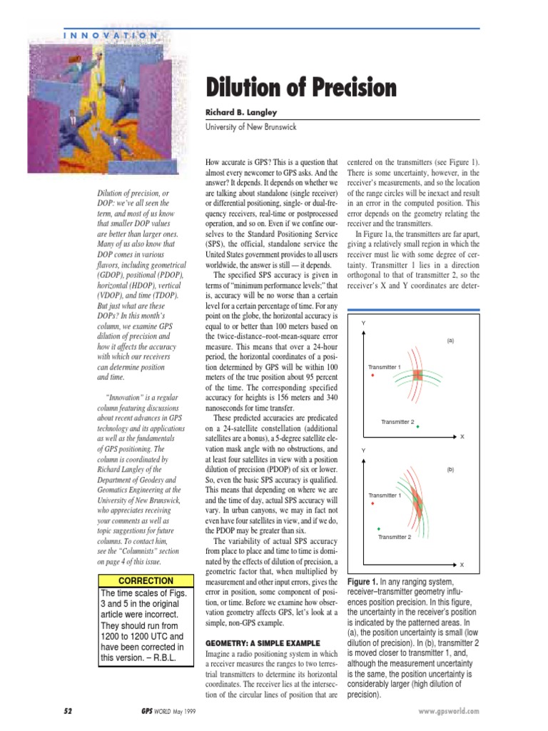 Dilution of Precision PDF Teaching Mathematics Entertainment