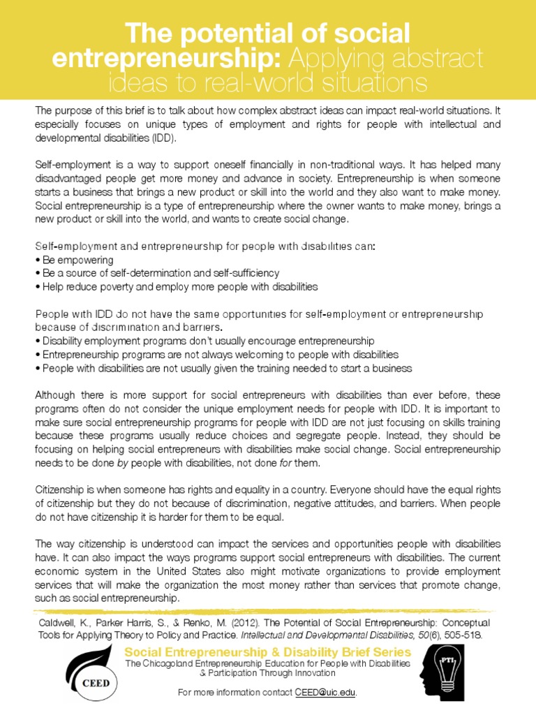 The Potential of Social Entrepreneurship | PDF | Social ...