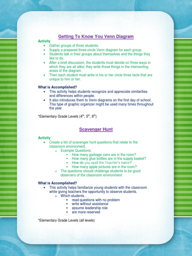 Engaging Classroom Activities for Students | PDF