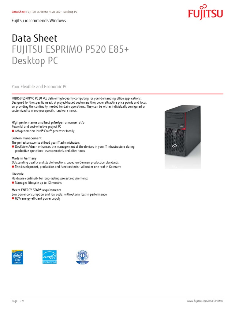 Fujitsu Esprimo E700 E90+ (Gebraucht) in Emmen für CHF 57 – mit
