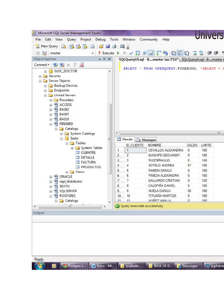 Configuración de Linked Servers en SQL Server | PDF | Postgre Sql ...