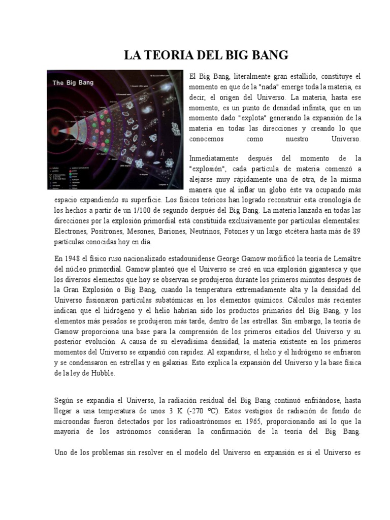 La Teoria Del Big Bang y El Origen Del Universo | PDF | Big Bang | Universo