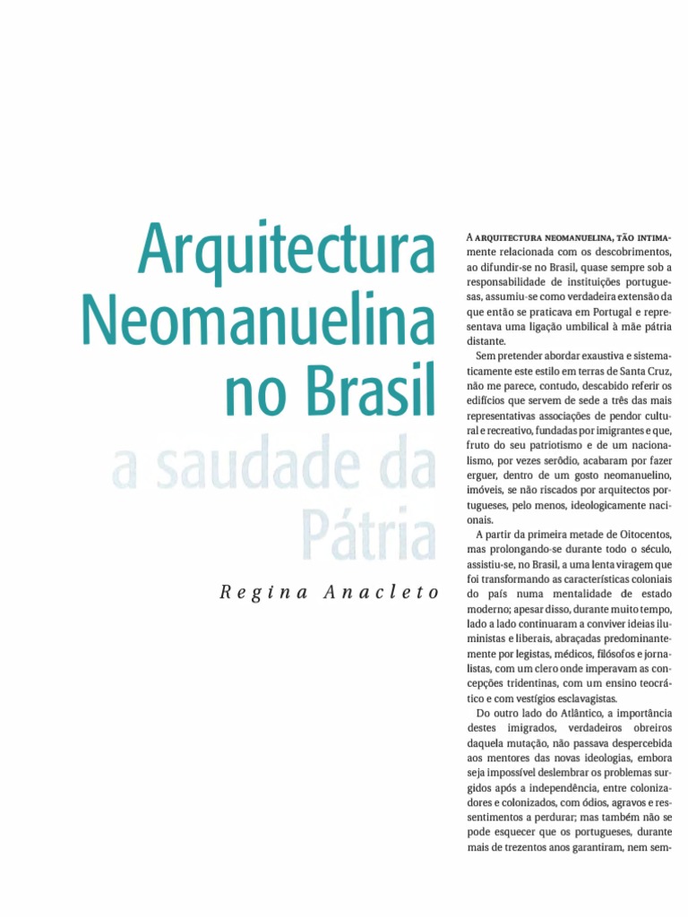 Apostila Arquitetura Arquitetura Neomanuelina No Brasil Unduh