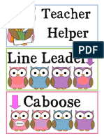 Owl Helper Chart