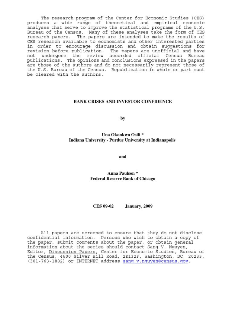 Impact of Banking Crises on Investor Confidence | PDF | Financial ...