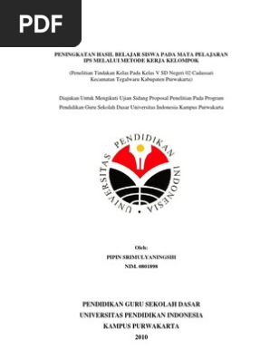 Proposal Ptk Peningkatan Hasil Belajar Mp Ips Melalui Metode Kerja Kelompok