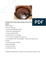 Resepi Kek Coklat Moist Mudah