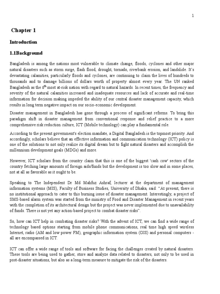 Ict In Disaster Management In Bangladesh Pdf Emergency Management