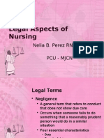 Legal Aspects of Nursing: Nelia B. Perez RN, MSN Pcu - MJCN