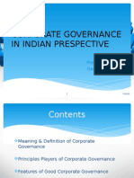 Corporate Governance in Indian Prespective: Presented by George V James