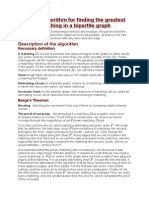 Kuhn's Algorithm For Finding The Greatest Matching in A Bipartite Graph