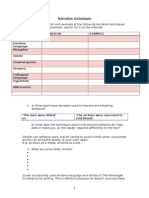 Narrative Techniques Worksheet