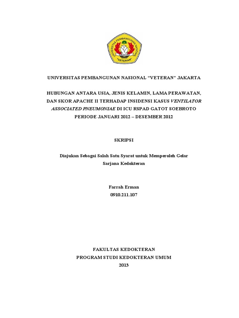 Insidensi VAP di ICU RSPAD 2012 | PDF | Kesehatan Holistik
