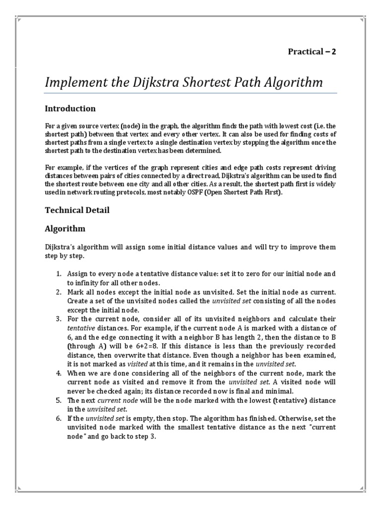 Dijkstra Algorithm | PDF | Applied Mathematics | Theoretical Computer ...