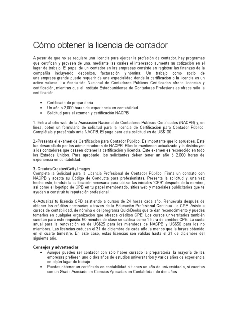 Contador en EE.uu (INGLES) | Contabilidad | Business