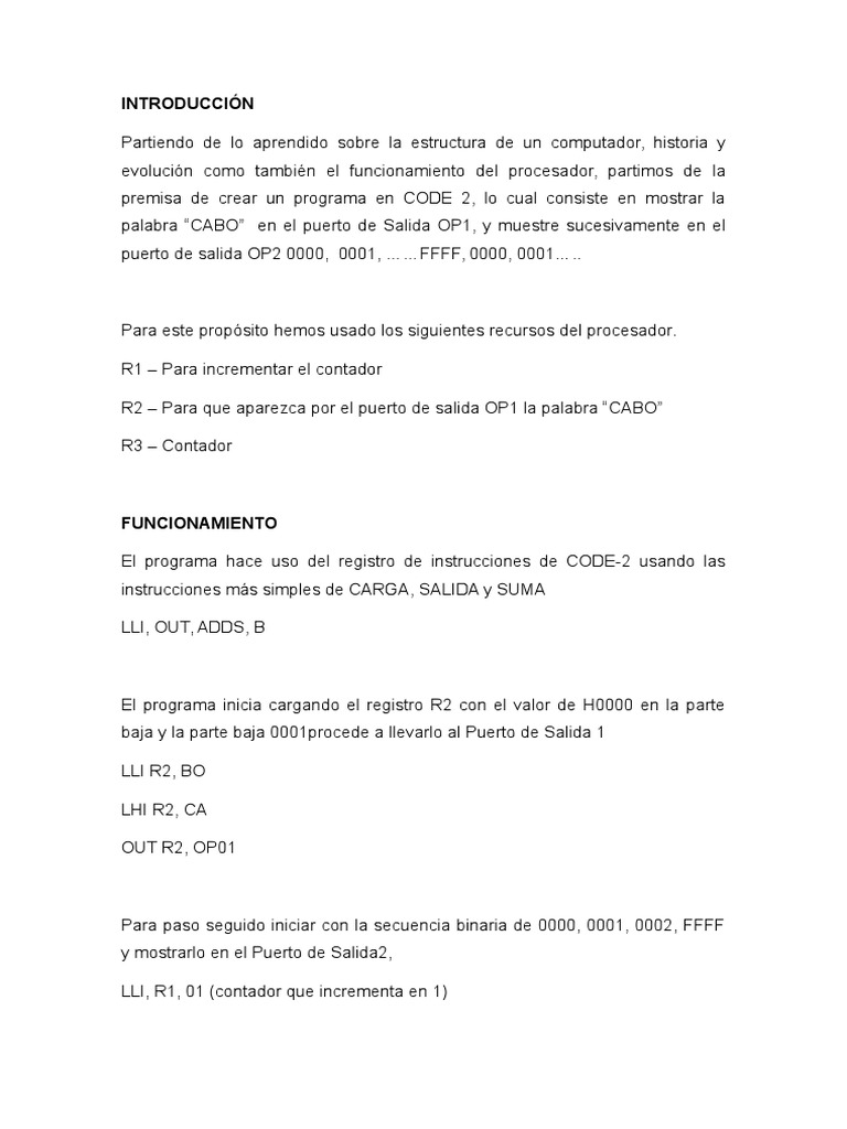 PROGRAMACIÓN EN CODE 2 Mejorado | PDF