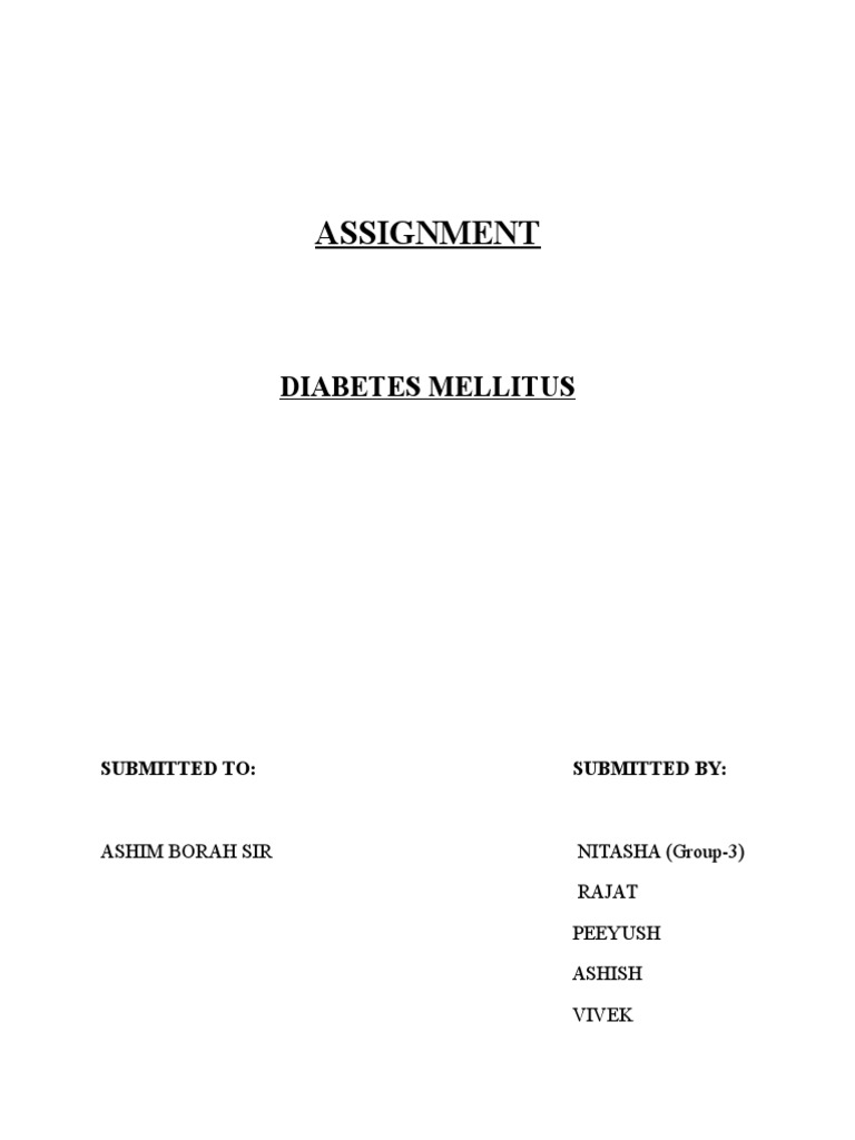 Assignment: Diabetes Mellitus | PDF | Diabetes Mellitus Type 2 | Cell ...