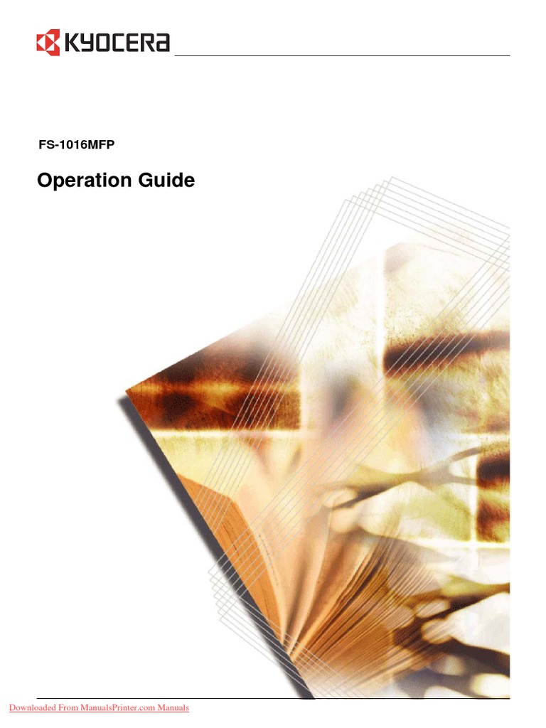 Manual Kyocera FS 1016MFP PDF Installation Programs