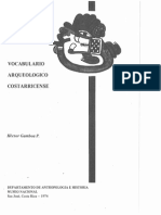 Vocablo Arqueológico Costarricense, by Héctor Gamboa P., Departamento de Antropología e Historia, Museo National de Costa Rica, 1974