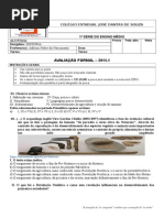 Prova História 1ºano EM