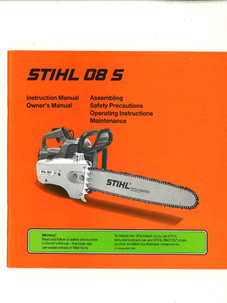 Stihl 08S Manual | PDF | Farming Tools | Tools