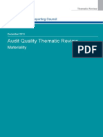 Audit Quality Thematic Review Materiality