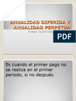 Anualidad Diferida y Anualidad Perpetua