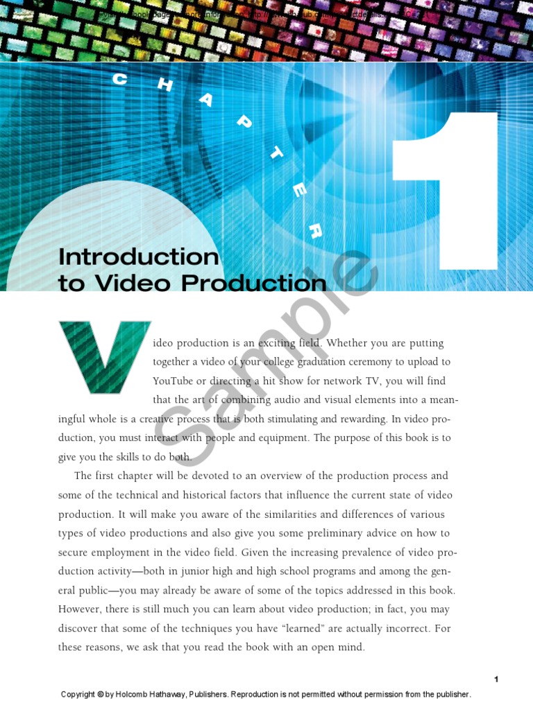 Introduction To Video Production PDF High Definition Television