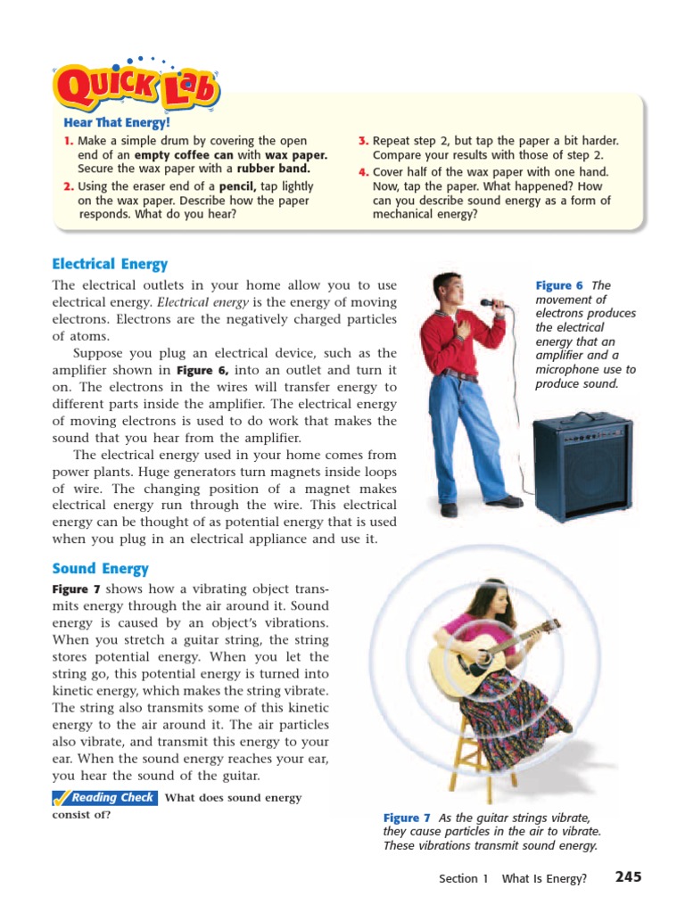 Intro to Electrical & Sound Energy | PDF