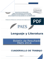 Boletn de Resultados Paes 2014 - Lenguaje y Literatura