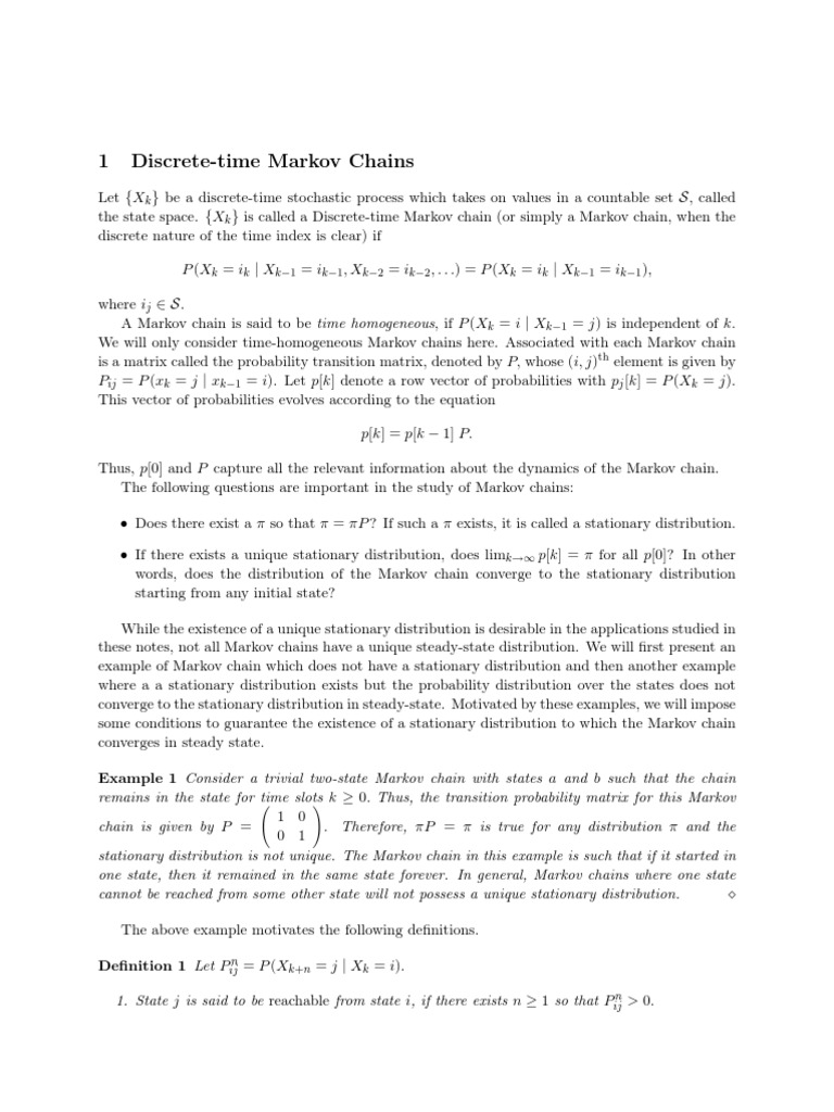 Markov Chains: Concepts & Examples | PDF