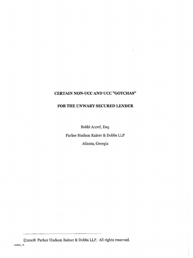 Non-UCC Collateral Traps for Lenders | PDF | Security Interest ...