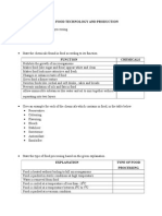 Topic: Food Technology and Production