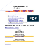 Parroquias Urbanas y Rurales Del Ecuador Por Provincia