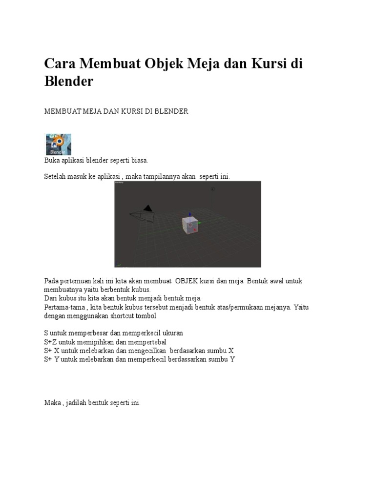 Membuat Meja dan Kursi di Blender | PDF | Metode & Bahan Ajar