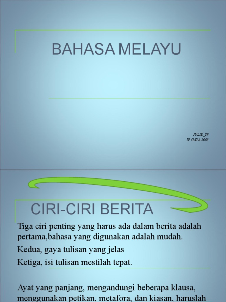 ciri-ciri berita