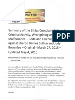 Summary of the Ethics Complaint Against Sharon Barnes Sutton and Judy Brownlee update May 4, 2015
