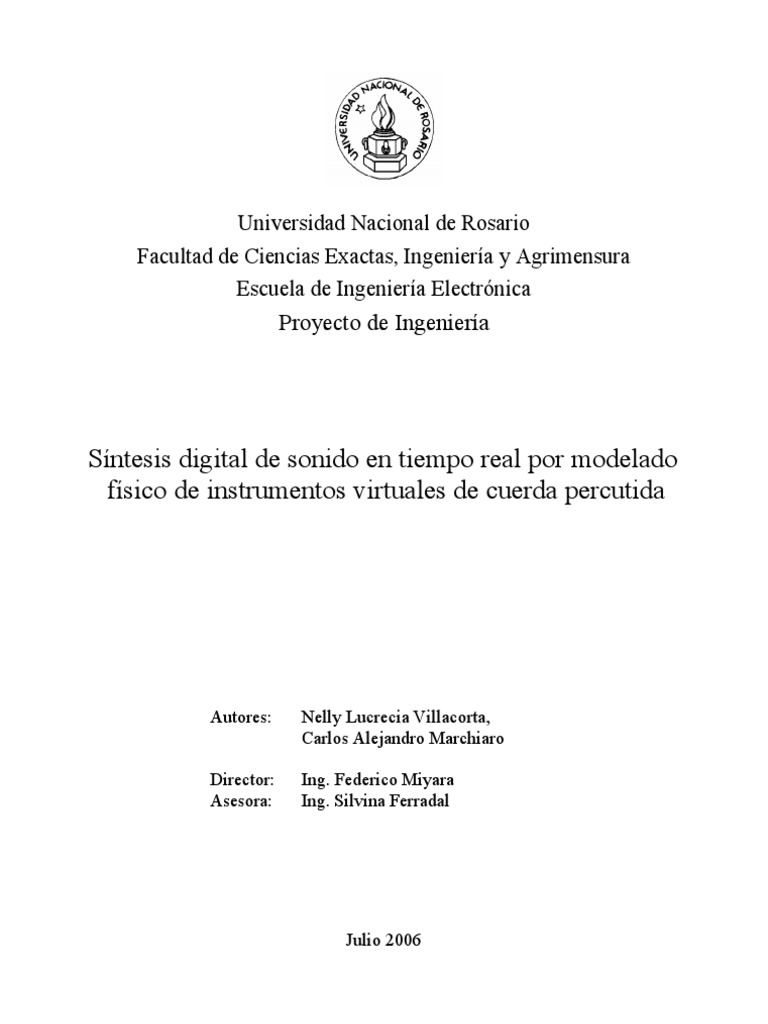 Síntesis digital de sonido en tiempo real por modelado físico de
