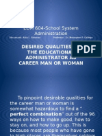 EDM 604-School System Administration Career Woman