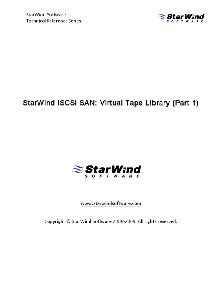 StarWind iSCSI SAN Virtual Tape Library (Part 1) PDF