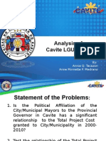 Analysis of Cavite LGU's Data: By: Annie Q. Tacazon Anne Minnette P. Medrano