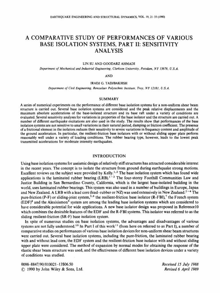 A Comparative Study of Performances of Various Base Isolation Systems ...