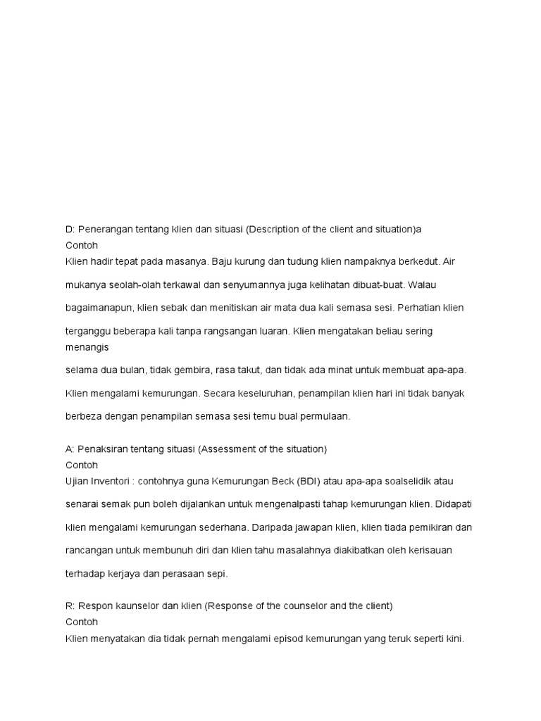 Format Laporan Sesi Kaunseling Individu