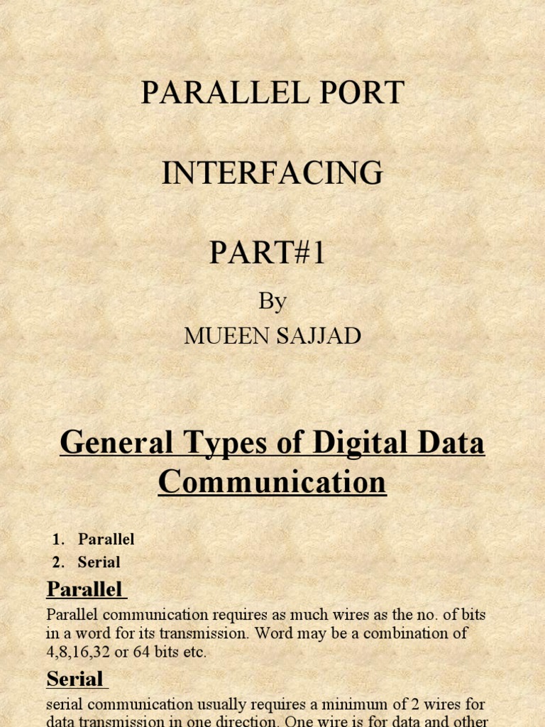 Parallel Port Interfacing PART#1: by Mueen Sajjad | PDF