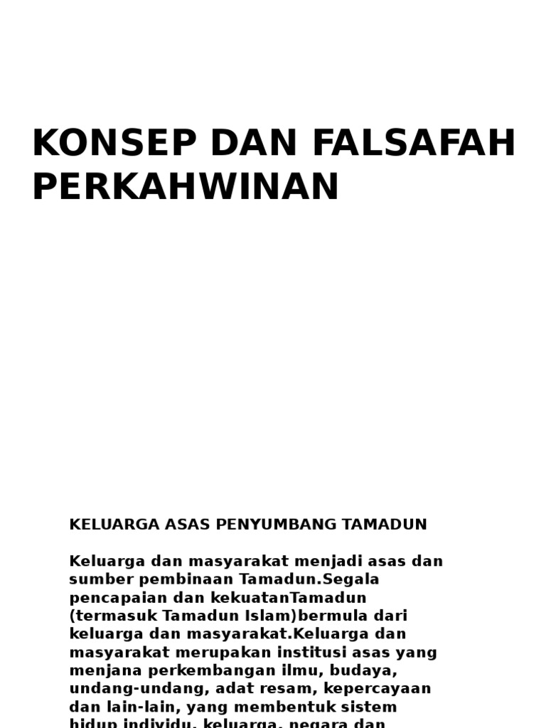 Konsep Asas Pembinaan Insan Melalui Perkahwinan Menurut Islam