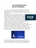 Aplicación de Facebook para Ayudar El Acceso Gratuito A Internet