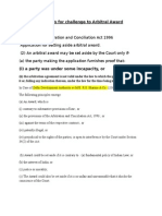 Grounds For Challenge To Arbitral Award