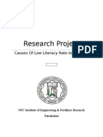 Causes of Loe Literacy Rate in Pakistan